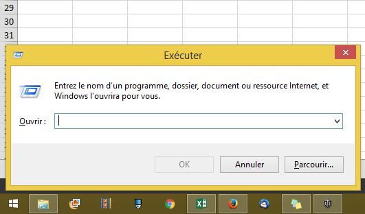 Windows: fenêtre 'Exécution'