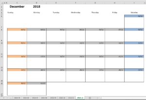 Printable monthly calendar template for Excel | Excel-Malin.com