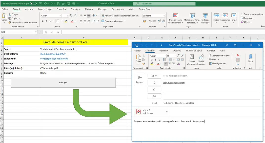 Envoi Mail Avec Fichier Attach Avec Outlook Macros Et Vba Excel Hot 2035