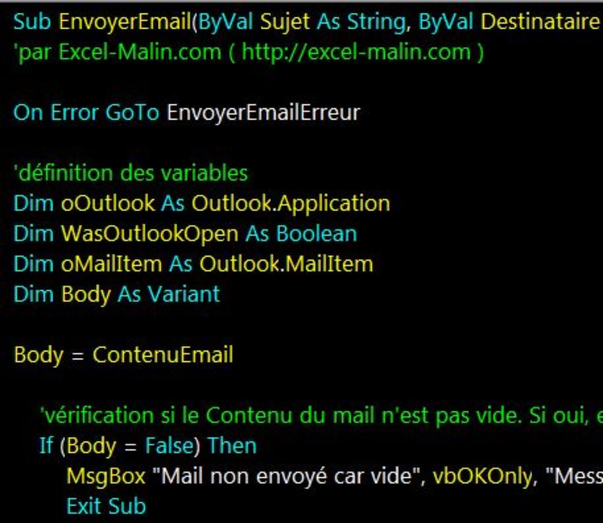 Vba Envoyer Un Email Avec Excel Via Outlook Excel Malin Com