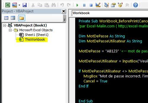 VBA: empêcher l'impression d'un classeur Excel
