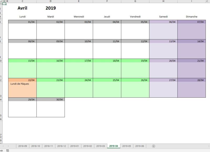 Calendrier scolaire 2018-2019 Belgique