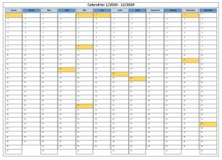 Calendrier 2020 Excel Modifiable Et Gratuit | Excel-Malin.com