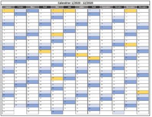 Calendrier 2020 Excel Modifiable Et Gratuit | Excel-Malin.com