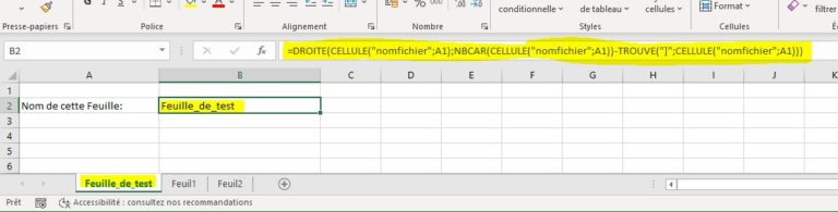 comment trouver le nom d une feuille excel