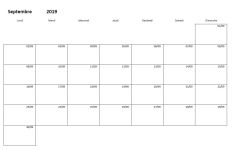 Calendrier scolaire 2019-2020 - vierge sans couleurs Calendrier scolaire 2019-2020 - vierge sans couleurs