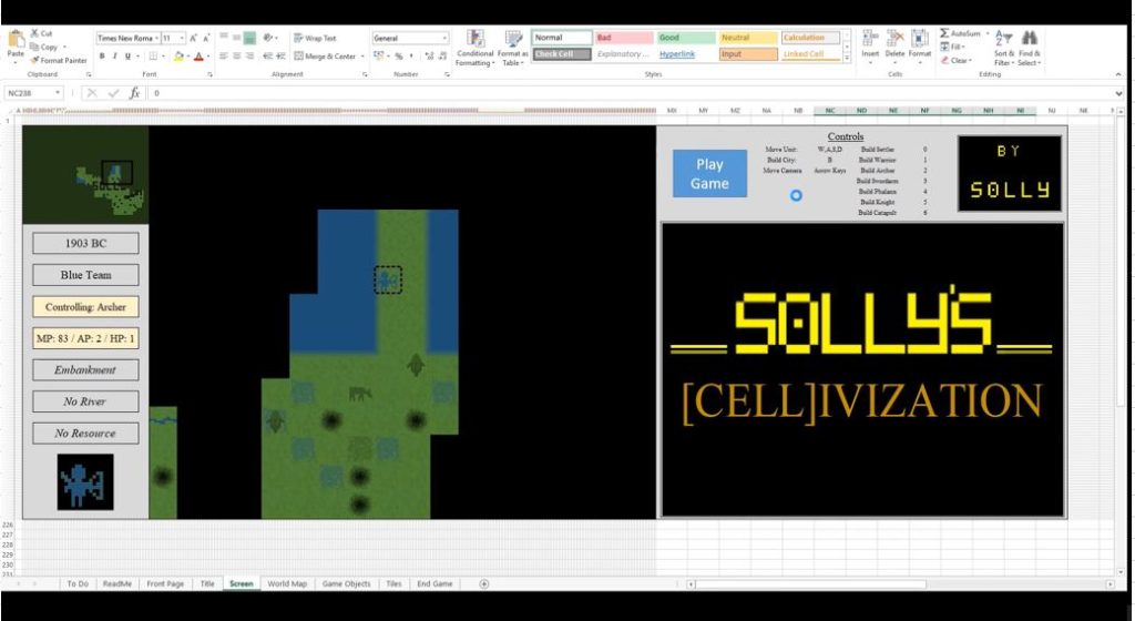Cellivization: jeu dans Excel