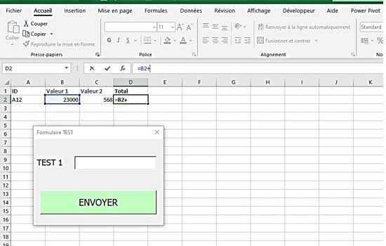 Exemple d'un formulaire VBA modeless