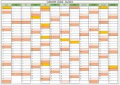 2021 - Calendrier Excel et PDF horizontal - Jours fériés de la France