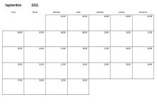 Calendrier scolaire 2021-2022 - vierge sans couleurs