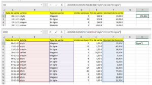 Excel: SOMME.SI.ENS (exemple basique)