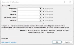 Excel: SI.MULTIPLE - argument Résultat1