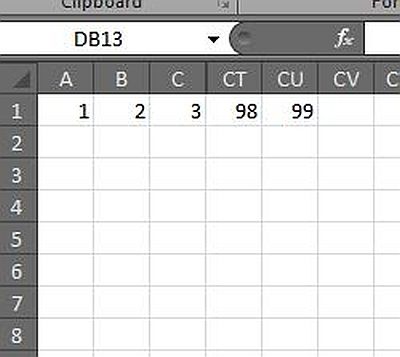 Excel: Numéros et noms de colonnes
