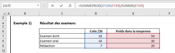 Excel: calculer la moyenne pondérée - exemple (formule complète) Excel: calculer la moyenne pondérée - exemple (formule complète)