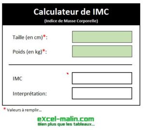 Calcul IMC (Indice de Masse Corporelle) Calcul IMC (Indice de Masse Corporelle)