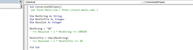 Vba Fonctions De Conversion De Type Cstr Cint Cdate 2829