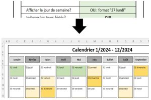 Choix du format du jour de la semaine - 2 Choix du format du jour de la semaine - 2