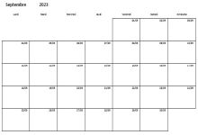 Calendrier scolaire année 2023/2024 - vierge sans couleurs Calendrier scolaire 2023/2024 - vierge sans couleurs