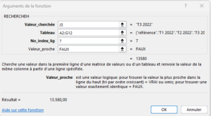 RECHERCHEH - argument "valeur_proche"