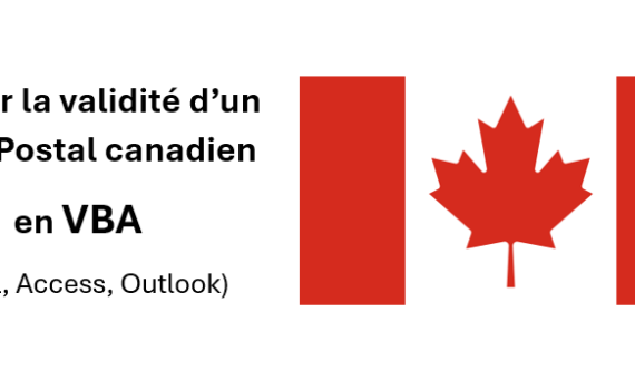 Vérifier la validité de Code Postal canadien en VBA