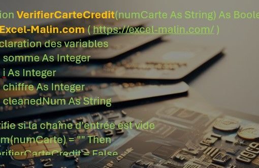 Vérifier le numéro de carte de crédit en VBA