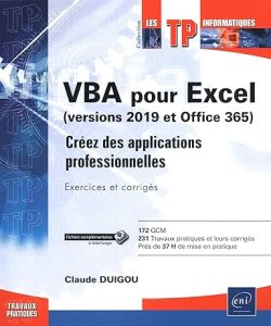 VBA pour Excel 2019 et 365