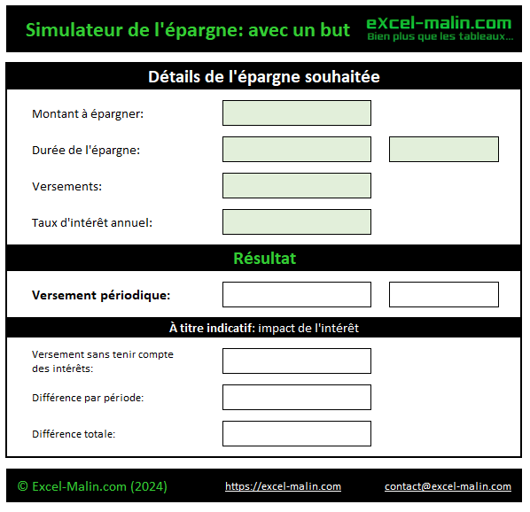 Simulateur d'épargne avec un but spécifique Simulateur d'épargne avec un but spécifique