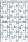 Calendrier 2025 vertical - sans jours fériés